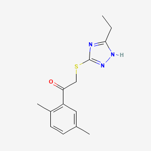 molecular formula C14H17N3OS B5633420 1-(2,5-dimethylphenyl)-2-[(5-ethyl-4H-1,2,4-triazol-3-yl)thio]ethanone 