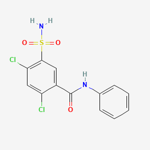 molecular formula C13H10Cl2N2O3S B5633425 5-(aminosulfonyl)-2,4-dichloro-N-phenylbenzamide 