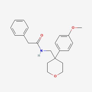 molecular formula C21H25NO3 B5633431 N-{[4-(4-methoxyphenyl)tetrahydro-2H-pyran-4-yl]methyl}-2-phenylacetamide 