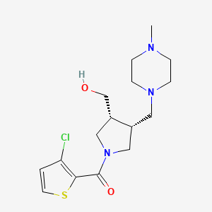 molecular formula C16H24ClN3O2S B5633455 {(3R*,4R*)-1-[(3-chloro-2-thienyl)carbonyl]-4-[(4-methylpiperazin-1-yl)methyl]pyrrolidin-3-yl}methanol 
