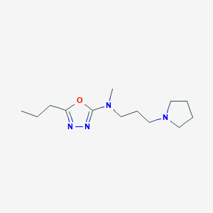 molecular formula C13H24N4O B5633478 N-methyl-5-propyl-N-(3-pyrrolidin-1-ylpropyl)-1,3,4-oxadiazol-2-amine 
