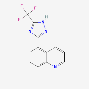 molecular formula C13H9F3N4 B5633499 8-methyl-5-[5-(trifluoromethyl)-1H-1,2,4-triazol-3-yl]quinoline 