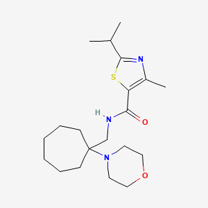 molecular formula C20H33N3O2S B5633512 2-isopropyl-4-methyl-N-{[1-(4-morpholinyl)cycloheptyl]methyl}-1,3-thiazole-5-carboxamide 