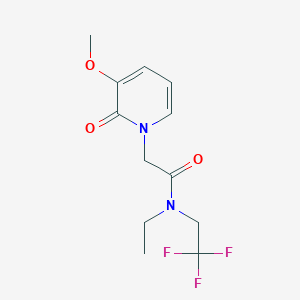 molecular formula C12H15F3N2O3 B5633527 N-ethyl-2-(3-methoxy-2-oxopyridin-1(2H)-yl)-N-(2,2,2-trifluoroethyl)acetamide 