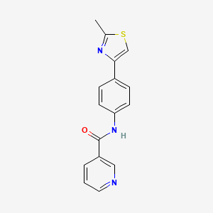 molecular formula C16H13N3OS B5633543 N-[4-(2-methyl-1,3-thiazol-4-yl)phenyl]nicotinamide 