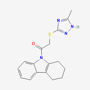 molecular formula C17H18N4OS B5633551 9-{[(5-methyl-4H-1,2,4-triazol-3-yl)thio]acetyl}-2,3,4,9-tetrahydro-1H-carbazole 
