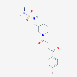 molecular formula C18H26FN3O4S B5633552 N'-({1-[4-(4-fluorophenyl)-4-oxobutanoyl]piperidin-3-yl}methyl)-N,N-dimethylsulfamide 