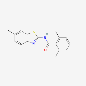 molecular formula C18H18N2OS B5633626 2,4,6-trimethyl-N-(6-methyl-1,3-benzothiazol-2-yl)benzamide 