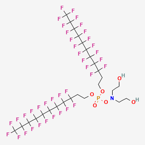 molecular formula C26H18F38NO6P B563363 9,9,10,10,11,11,12,12,13,13,14,14,15,15,16,16,17,17,17-Nonadecafluoro-3-(2-hydroxyethyl)-5-[(3,3,4,4,5,5,6,6,7,7,8,8,9,9,10,10,11,11,11-nonadecafluoroundecyl)oxy]-4,6-dioxa-3-aza-5-phosphaheptadecan-1-ol 5-oxide CAS No. 101896-22-4