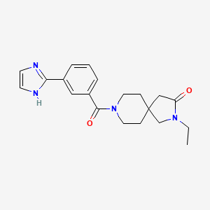 molecular formula C20H24N4O2 B5633630 2-ethyl-8-[3-(1H-imidazol-2-yl)benzoyl]-2,8-diazaspiro[4.5]decan-3-one 