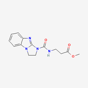 molecular formula C14H16N4O3 B5633634 methyl N-(2,3-dihydro-1H-imidazo[1,2-a]benzimidazol-1-ylcarbonyl)-beta-alaninate 