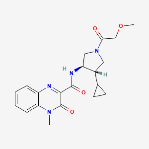 N-[(3R*,4S*)-4-cyclopropyl-1-(methoxyacetyl)pyrrolidin-3-yl]-4-methyl-3-oxo-3,4-dihydroquinoxaline-2-carboxamide