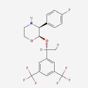 molecular formula C20H18F7NO2 B563364 2-(R)-[1-(R)-(3,5-Bis(trifluoromethyl)phenyl)ethoxy]-3-(S)-fluorophenylmorpholine-d2 CAS No. 1217645-68-5