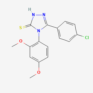 molecular formula C16H14ClN3O2S B5633642 5-(4-chlorophenyl)-4-(2,4-dimethoxyphenyl)-2,4-dihydro-3H-1,2,4-triazole-3-thione 