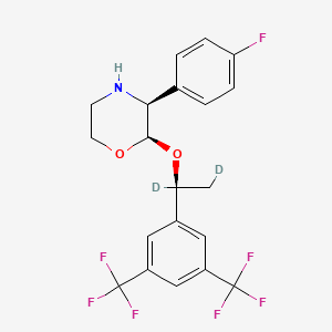 molecular formula C20H18F7NO2 B563365 2-(R)-[1-(S)-(3,5-Bis(trifluoromethyl)phenyl)ethoxy]-3-(S)-fluorophenylmorpholine-d2 CAS No. 1217725-13-7