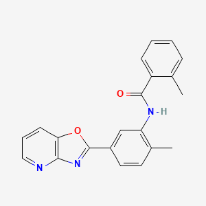 molecular formula C21H17N3O2 B5633657 2-methyl-N-(2-methyl-5-[1,3]oxazolo[4,5-b]pyridin-2-ylphenyl)benzamide 