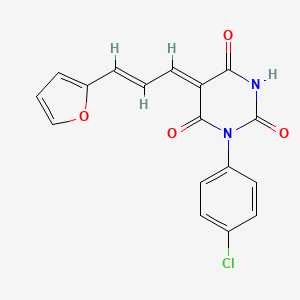 1-(4-chlorophenyl)-5-[3-(2-furyl)-2-propen-1-ylidene]-2,4,6(1H,3H,5H)-pyrimidinetrione