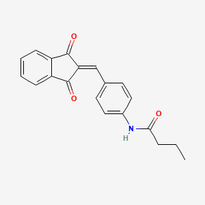 molecular formula C20H17NO3 B5633683 N-{4-[(1,3-dioxo-1,3-dihydro-2H-inden-2-ylidene)methyl]phenyl}butanamide 