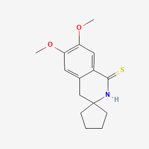molecular formula C15H19NO2S B5633705 6',7'-dimethoxy-2'H-spiro[cyclopentane-1,3'-isoquinoline]-1'(4'H)-thione 