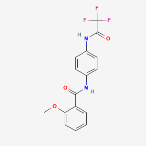 molecular formula C16H13F3N2O3 B5633708 2-methoxy-N-{4-[(trifluoroacetyl)amino]phenyl}benzamide 