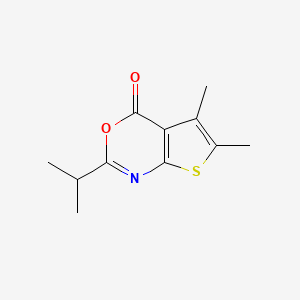 molecular formula C11H13NO2S B5633719 2-isopropyl-5,6-dimethyl-4H-thieno[2,3-d][1,3]oxazin-4-one 