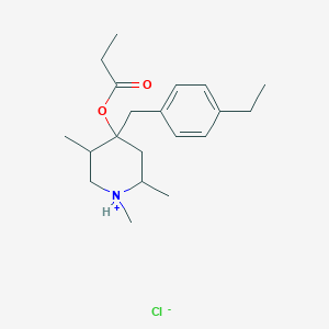molecular formula C20H32ClNO2 B5633725 4-(4-ethylbenzyl)-1,2,5-trimethyl-4-piperidinyl propanoate hydrochloride 