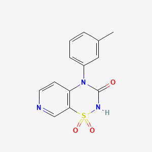 molecular formula C13H11N3O3S B563373 4-m-Tolyl-2H-pyrido(4,3-E)(1,2,4)thiadiazin-3(4H)-one 1,1-dioxide CAS No. 72810-61-8