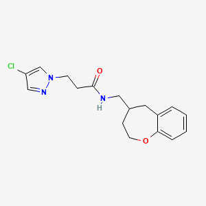 molecular formula C17H20ClN3O2 B5633738 3-(4-chloro-1H-pyrazol-1-yl)-N-(2,3,4,5-tetrahydro-1-benzoxepin-4-ylmethyl)propanamide 