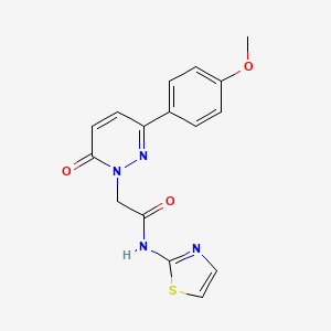 molecular formula C16H14N4O3S B5633786 2-[3-(4-methoxyphenyl)-6-oxo-1(6H)-pyridazinyl]-N-1,3-thiazol-2-ylacetamide 