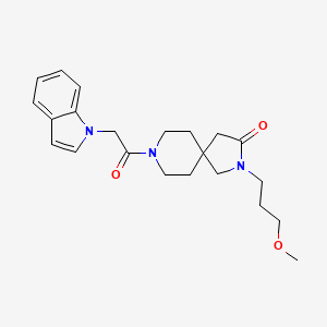 molecular formula C22H29N3O3 B5633798 8-(1H-indol-1-ylacetyl)-2-(3-methoxypropyl)-2,8-diazaspiro[4.5]decan-3-one 
