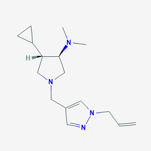 molecular formula C16H26N4 B5633799 rel-(3R,4S)-1-[(1-allyl-1H-pyrazol-4-yl)methyl]-4-cyclopropyl-N,N-dimethyl-3-pyrrolidinamine dihydrochloride 