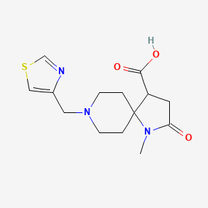 molecular formula C14H19N3O3S B5633806 1-methyl-2-oxo-8-(1,3-thiazol-4-ylmethyl)-1,8-diazaspiro[4.5]decane-4-carboxylic acid 