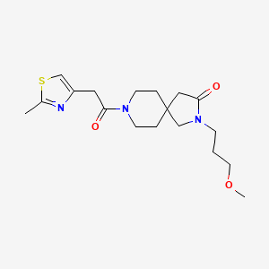 molecular formula C18H27N3O3S B5633810 2-(3-methoxypropyl)-8-[(2-methyl-1,3-thiazol-4-yl)acetyl]-2,8-diazaspiro[4.5]decan-3-one 