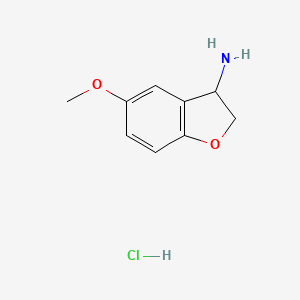 molecular formula C9H12ClNO2 B563382 5-Methoxy-2,3-dihydro-benzofuran-3-ylamine hydrochloride CAS No. 109926-36-5