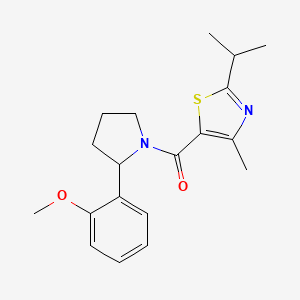 molecular formula C19H24N2O2S B5633826 2-isopropyl-5-{[2-(2-methoxyphenyl)-1-pyrrolidinyl]carbonyl}-4-methyl-1,3-thiazole 
