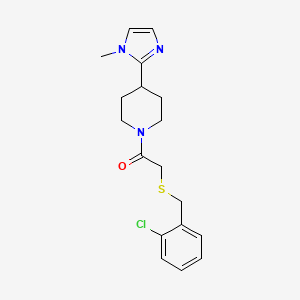 molecular formula C18H22ClN3OS B5633834 1-{[(2-chlorobenzyl)thio]acetyl}-4-(1-methyl-1H-imidazol-2-yl)piperidine 