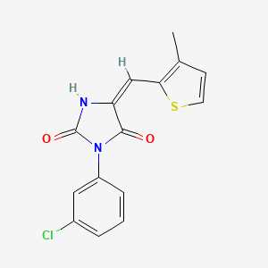 3-(3-chlorophenyl)-5-[(3-methyl-2-thienyl)methylene]-2,4-imidazolidinedione