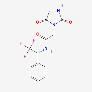 molecular formula C13H12F3N3O3 B5633848 2-(2,5-dioxo-1-imidazolidinyl)-N-[(1R)-2,2,2-trifluoro-1-phenylethyl]acetamide 