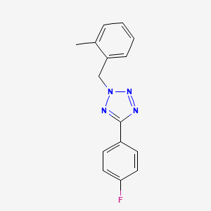 molecular formula C15H13FN4 B5633873 5-(4-fluorophenyl)-2-(2-methylbenzyl)-2H-tetrazole 