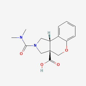 molecular formula C15H18N2O4 B5633880 (3aR*,9bR*)-2-[(dimethylamino)carbonyl]-1,2,3,9b-tetrahydrochromeno[3,4-c]pyrrole-3a(4H)-carboxylic acid 