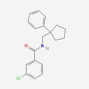 3-chloro-N-[(1-phenylcyclopentyl)methyl]benzamide