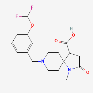 8-[3-(difluoromethoxy)benzyl]-1-methyl-2-oxo-1,8-diazaspiro[4.5]decane-4-carboxylic acid