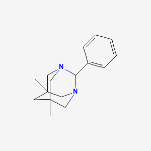 molecular formula C16H22N2 B5633971 5,7-dimethyl-2-phenyl-1,3-diazatricyclo[3.3.1.1~3,7~]decane 