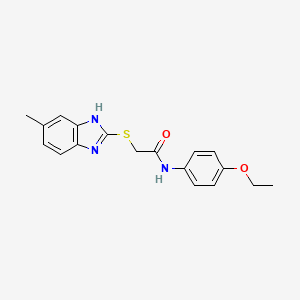 molecular formula C18H19N3O2S B5634006 N-(4-ethoxyphenyl)-2-[(5-methyl-1H-benzimidazol-2-yl)thio]acetamide 