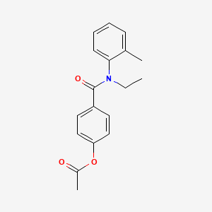 molecular formula C18H19NO3 B5634021 4-{[ethyl(2-methylphenyl)amino]carbonyl}phenyl acetate 