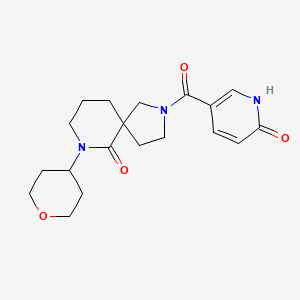 molecular formula C19H25N3O4 B5634058 2-[(6-oxo-1,6-dihydro-3-pyridinyl)carbonyl]-7-(tetrahydro-2H-pyran-4-yl)-2,7-diazaspiro[4.5]decan-6-one 