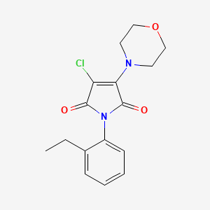 molecular formula C16H17ClN2O3 B5634072 3-chloro-1-(2-ethylphenyl)-4-(4-morpholinyl)-1H-pyrrole-2,5-dione 