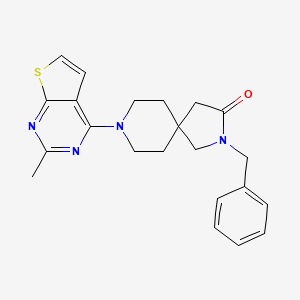 molecular formula C22H24N4OS B5634079 2-benzyl-8-(2-methylthieno[2,3-d]pyrimidin-4-yl)-2,8-diazaspiro[4.5]decan-3-one 