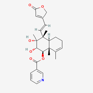 molecular formula C26H31NO6 B563409 6-O-Nicotinoylbarbatin C CAS No. 1015776-92-7