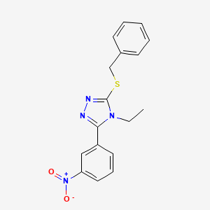 molecular formula C17H16N4O2S B5634095 3-(benzylthio)-4-ethyl-5-(3-nitrophenyl)-4H-1,2,4-triazole 